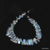 White Rainbow moonstone 7x5mm Pear Briolettes | 8inch Strand | Natural Blue Fire Semi Precious Faceted Moonstone Gemstone Briolettes Beads - Image 2