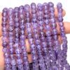 Amethyst Gemstone Carving 8mm-9mm Round Beads | 15inch Strand | Natural Rare Amethyst Gemstone Flower Carved Round Loose Beads for Jewelry - Image 2