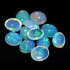 AAA Ethiopian Welo Opal Multi Fire 9x11mm / 10x12mm Oval Cabochon | Natural Ethiopian Opal Loose Gemstone Oval Cabochon | Welo Opal Gemstone