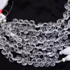 Crystal Quartz Gemstone 6mm Faceted Heart Briolette Beads | Natural AAA+ Clear Crystal Semi Precious Gemstone Beads for Jewelry | 5" Strand