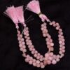 AAA Pink Opal Heart Briolette, Gemstone 7mm-9mm Faceted Beads | 8inch Strand | Rare Pink Opal Natural Semi Precious Gemstone Briolette Beads - Image 2