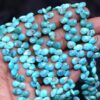 Rare Turquoise Briolette Faceted Beads | Gemstone 6x9mm Pear Beads 8inch Strand | Arizona Turquoise Semi Precious Gemstone Loose Briolettes - Image 2