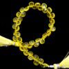 AAA+ Yellow Sapphire Color Quartz 5mm-6mm Faceted Heart Briolette Beads | Sapphire Hydro Quartz Gemstone Loose Briolette Beads | 7" Strand