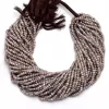 AAA+ Chocolate Moonstone 4mm Rondelle Faceted Beads | 13inch Strand | Natural Moonstone Semi Precious Faceted Gemstone Silver Coated Beads - Image 2