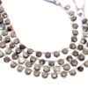 AAA+ Grey Moonstone 7mm-8mm Faceted Hexagon Briolette Beads | Natural Grey Moonstone Semi Precious Gemstone Loose Fancy Beads | 8inch Strand