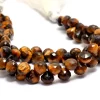 Yellow Tiger Eye Onion Briolette, Gemstone 6mm Loose Beads | Natural Tiger Eye Semi Precious Gemstone Faceted Fancy Beads | 7inch Strand