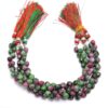 AAA+ Ruby Zoisite Onion Briolette, Gemstone 6mm-7mm Loose Beads | Natural Ruby Zoisite Semi Precious Gemstone Faceted Beads | 7inch Strand - Image 3