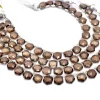 AAA+ Smoky Quartz 8mm-9mm Faceted Hexagon Briolette Beads | Natural Brown Smoky Quartz Semi Precious Gemstone Loose Fancy Beads | 7" Strand