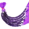 Amethyst Gemstone Quartz Faceted Teardrop Briolette Beads | 6inch Strand | AAA Amethyst Hydro Quartz Gemstone 7x5mm Drops Beads for Jewelry
