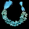 Turquoise Gemstone Faceted Beads, Natural Turquoise 8mm-11mm Heart Briolette | Arizona Turquoise Semi Precious Gemstone Beads | 8inch Strand