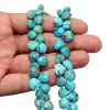 Turquoise Gemstone Faceted Beads, Natural Turquoise 8mm-11mm Heart Briolette | Arizona Turquoise Semi Precious Gemstone Beads | 8inch Strand - Image 3