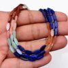 AAA+ Multi Gemstone Mix 4x10mm Smooth Flat Oval Beads | 12inch Strand | Mix Semi Precious Gemstone Fancy Oval Straight Drill Loose Beads - Image 4