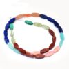 AAA+ Multi Gemstone Mix 4x10mm Smooth Flat Oval Beads | 12inch Strand | Mix Semi Precious Gemstone Fancy Oval Straight Drill Loose Beads