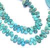 Rare Turquoise Briolette Faceted Beads | Gemstone 6x9mm Pear Beads 8inch Strand | Arizona Turquoise Semi Precious Gemstone Loose Briolettes
