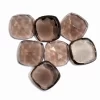 AAA Smoky Quartz Gemstone Colored Quartz 12mm Rosecut Lot | Square Cushion Faceted Cabochon | Brown Smoky Glass Loose Semi Precious Gemstone
