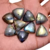 Natural Labradorite 20mm Loose Trillion Cabochon | Natural High Flash Semi Precious Labradorite Multi Fire Loose Gemstone Smooth Cabochon - Image 2