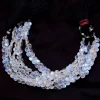 AAA+ White Rainbow Moonstone Heart Briolette | 8inch Strand 6mm Faceted Beads | Natural Blue Fire Moonstone Semi Precious Gemstone Briolette - Image 3