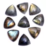 Natural Labradorite 20mm Loose Trillion Cabochon | Natural High Flash Semi Precious Labradorite Multi Fire Loose Gemstone Smooth Cabochon