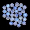Natural Rainbow Moonstone Blue Fire Gemstone 9mm Round Cabochon | Moonstone Blue Flash Semi Precious Gemstone Loose Round Smooth Cabs Lot - Image 2