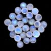 Natural Rainbow Moonstone Blue Fire Gemstone 9mm Round Cabochon | Moonstone Blue Flash Semi Precious Gemstone Loose Round Smooth Cabs Lot - Image 4