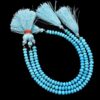 AAA+ Sleeping Beauty Turquoise Gemstone 6mm Smooth Rondelle Beads | 8inch Strand | Natural Blue Turquoise Precious Gemstone Loose Beads - Image 2