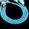 AAA+ Sleeping Beauty Turquoise Gemstone 6mm Smooth Rondelle Beads | 8inch Strand | Natural Blue Turquoise Precious Gemstone Loose Beads