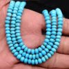 AAA+ Sleeping Beauty Turquoise Gemstone 6mm Smooth Rondelle Beads | 8inch Strand | Natural Blue Turquoise Precious Gemstone Loose Beads - Image 3