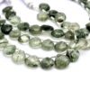 Green Rutilated Quartz 12mm Heart, AAA+ Gemstone Faceted Briolette Beads, Natural Green Rutile Semi Precious Gemstone Beads | 8inch Strand