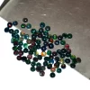 AAA+ Black Ethiopian Opal 3mm Loose Gemstone Round Cabochon | Natural Ethiopian Welo Opal Multi Fire Precious Gemstone Flat Back Cabs Lot