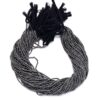AAA+ Black Spinel Gemstone 2mm-2.5mm Rondelle Faceted Beads | 13" Strand | Natural Black Spinel Semi Precious Gemstone Silver Coated Beads