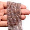 AAA+ Chocolate Moonstone 2mm-3mm Micro Faceted Rondelle Beads | 13" Strand | Natural Chocolate Moonstone Semi Precious Gemstone Loose Beads - Image 3