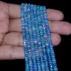 AAA+ Blue Ethiopian Welo Opal Gemstone Faceted 3.5mm-5.5mm Rondelle Beads | Natural Ethiopian Welo Fire Opal Gemstone Rondelle | 16" Strand - Image 4