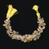 Natural Gold Rutilated Quartz 8mm-10mm Heart Faceted Briolette Beads | 8" Strand | Golden Rutile Semi Precious Gemstone Beads for Jewelry - Image 3