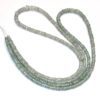 AAA+ Icy Green Sapphire 3mm-5mm Graduating Size Faceted Rondelle Beads | 16inch Long Strand | Natural Sapphire Precious Gemstone Loose Beads