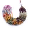 AAA+ Multi Sapphire 3mm-5mm Teardrop Briolette Faceted Beads | 16inch Strand | Natural Multi Sapphire Precious Gemstone Loose Drop Beads