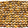 Yellow Tiger Eye Nuggets Beads | 10x13mm-12x15mm Oval Beads 13inch Strand | Natural Rare Yellow Tiger Eye Semiprecious Gemstone Tumbled Beads