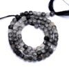 AAA+ Rare Black Rutilated Quartz Gemstone 4mm Faceted Cube Briolettes | 13" Strand | Black Rutile Semi Precious Gemstone 3D Box Fancy Beads - Image 3