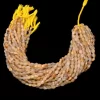 Natural Golden Rutilated Quartz 7x9mm Oval Faceted Beads | 13inch Strand | Natural Golden Rutile Semi Precious Gemstone Loose Oval Beads