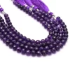 AAA+ African Amethyst 6mm-7mm Round Faceted Beads | 8" Strand | Deep Purple Natural Amethyst Semi Precious Gemstone Round Beads for Jewelry - Image 2
