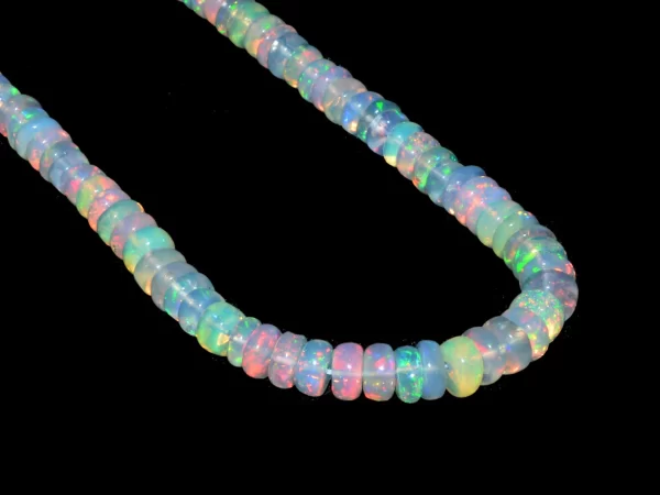 AAA+ Ethiopian Welo Opal Gemstone Smooth 3mm-5mm Rondelle Beads | Natural Ethiopian Welo Fire Opal Gemstone Loose Rondelle | 18inch Strand - Image 5