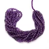 AAA+ African Amethyst 4mm-5mm Round Faceted Beads | 16" Strand | Deep Purple Natural Amethyst Semi Precious Gemstone Round Beads for Jewelry