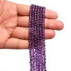 AAA+ African Amethyst 4mm-5mm Round Faceted Beads | 16" Strand | Deep Purple Natural Amethyst Semi Precious Gemstone Round Beads for Jewelry - Image 2