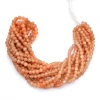 Natural AAA+ Peach Moonstone 4mm-5mm Round Faceted Beads | 16inch Strand | Peach Moonstone Semi Precious Gemstone Beads for Jewelry Making