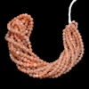 Natural AAA+ Peach Moonstone 4mm-5mm Round Faceted Beads | 16inch Strand | Peach Moonstone Semi Precious Gemstone Beads for Jewelry Making - Image 3