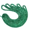 AAA+ Emerald Precious Gemstone 3mm-5mm Smooth Rondelle Beads | 16inch Strand | Natural Green Emerald Precious Gemstone Graduating Beads