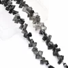 AAA+ Black Rutile Faceted Nugget Beads | Natural Rutilated Quartz Semi Precious Gemstone Step Cut Fancy Tumbled Side Drill Beads | 7" Strand - Image 2