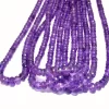 AAA+ Amethyst 5mm-8mm Graduating Faceted Rondelle Beads | 18inch Strand-130 Carats | Natural African Amethyst Semi Precious Gemstone Rondelle