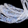 Rainbow Moonstone Blue Fire Smooth Beads | Gemstone 4mm-6mm Graduating Rondelles 8inch Strand | Moonstone Semi Precious Gemstone Loose Beads