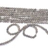 Grey Moonstone 2mm-3mm Micro Faceted Beads | 13" Strand | Natural Grey Moonstone Semi Precious Faceted Gemstone Beads | SILVER COATED Beads