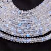 AAA+ White Rainbow Moonstone Gemstone 6mm Rondelle Faceted Beads | 8inch Strand | Natural Flashy Blue Fire Moonstone Gemstone Loose Beads - Image 2